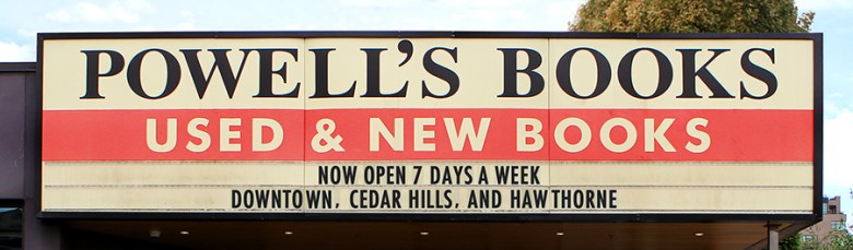 iconic marquee at Powells Books
